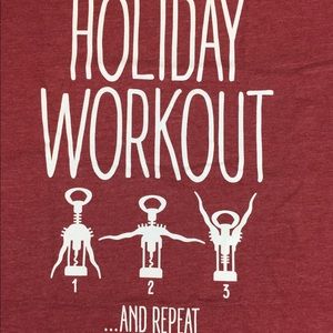 Red Funny Holiday Wine Lovers Christmas Graphic Shirt Sleeve Shirt Size Medium